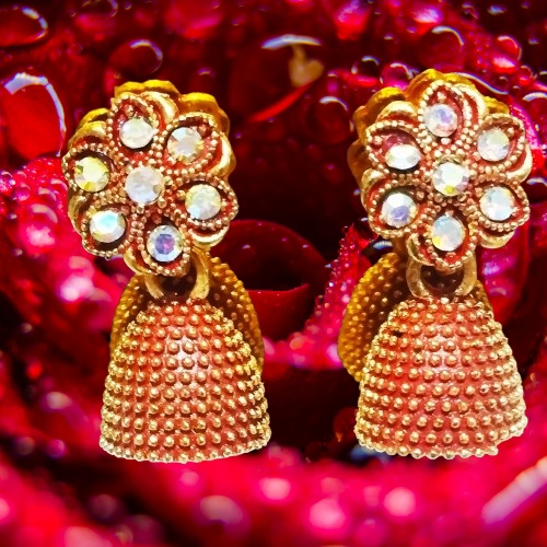 Golden Harmony Jhumkas