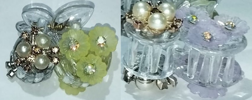 Floral Pearl Charm Clips