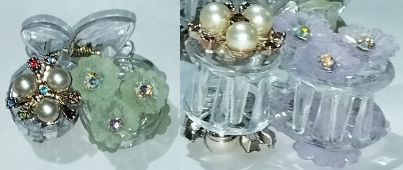 Floral Pearl Charm Clips