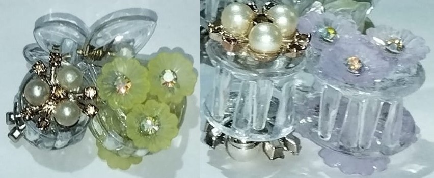 Floral Pearl Charm Clips